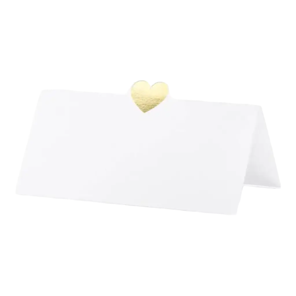 Plaatskaart met gouden hartmotieven (10 stuks)