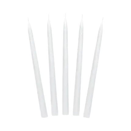 10 Matwitte Taper Kaarsen - 24cm