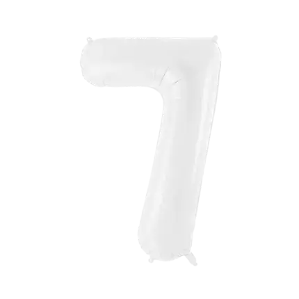 Verjaardagsballon nummer 7 wit 86 cm