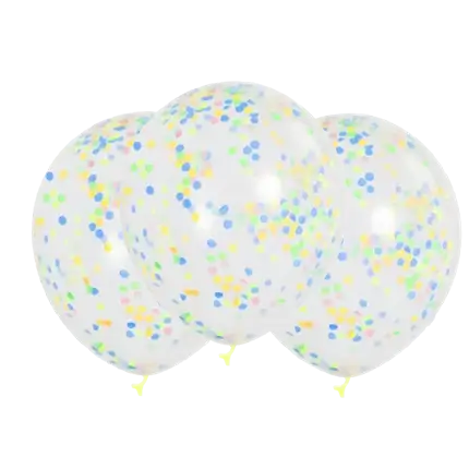 Set van 3 veelkleurige confettiballonnen