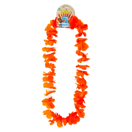 Kopie van Hawaiian Flower Necklace Orange neon