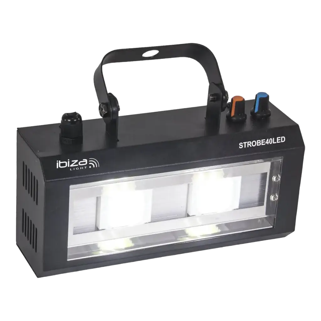 Ibiza LED stroboscoop wit licht 2x20W