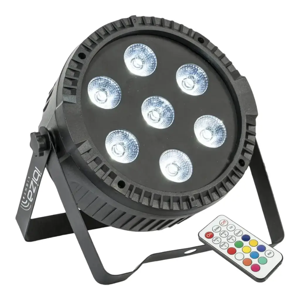 7 LED RGBW flat PAR projector