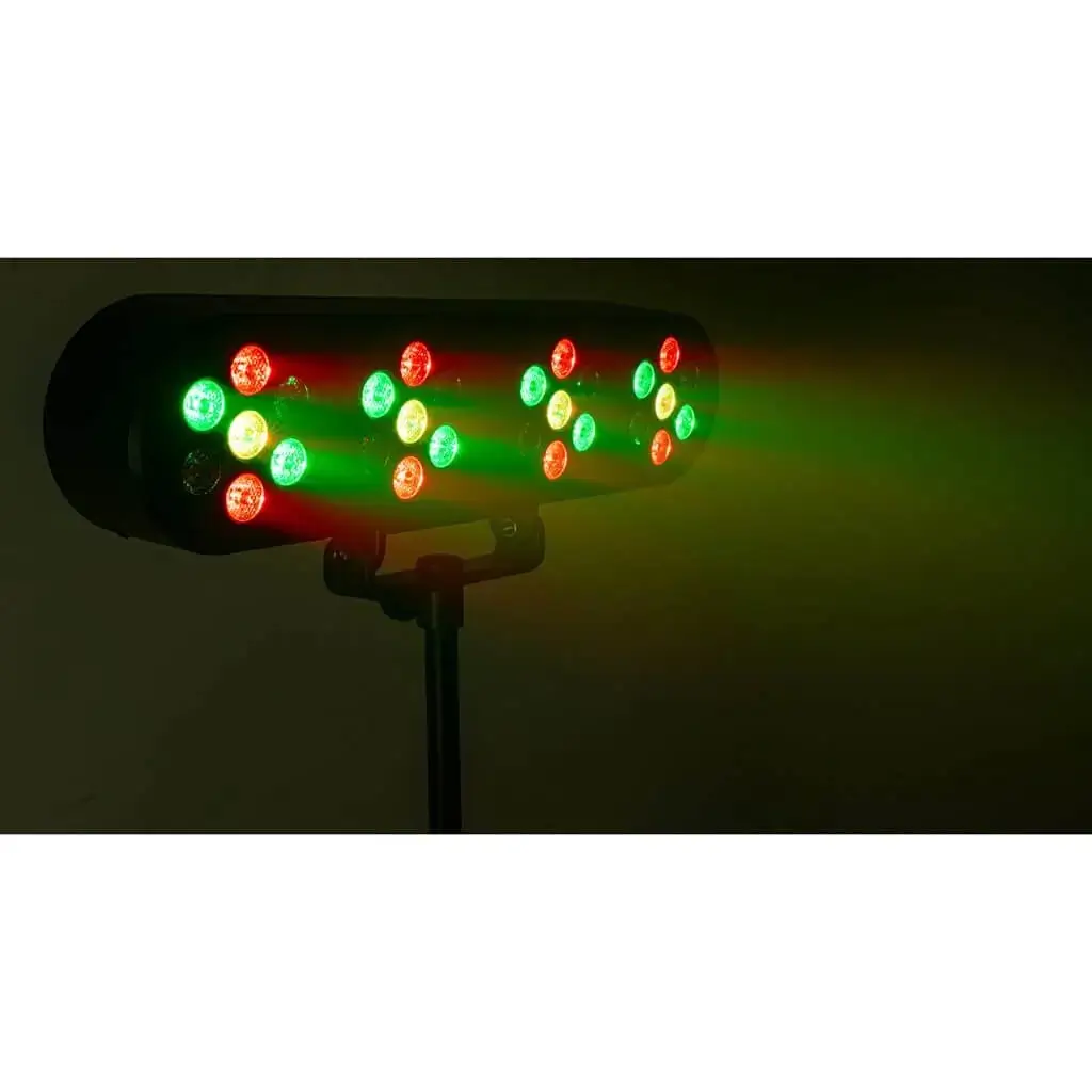Lichteffect op een 4 PAR LED-statief met afstandsbediening