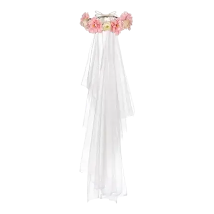 Rozenkrans met sluier - 17cm