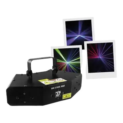 BoomTone DJ Multipoint Laser en Gobo - Zes ogen RGB