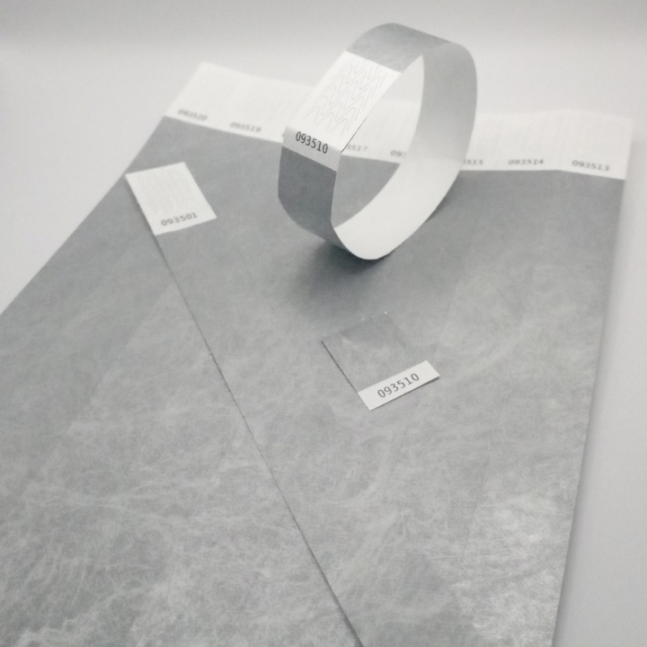 Tyvek® zilveren papieren polsbandje zonder markering