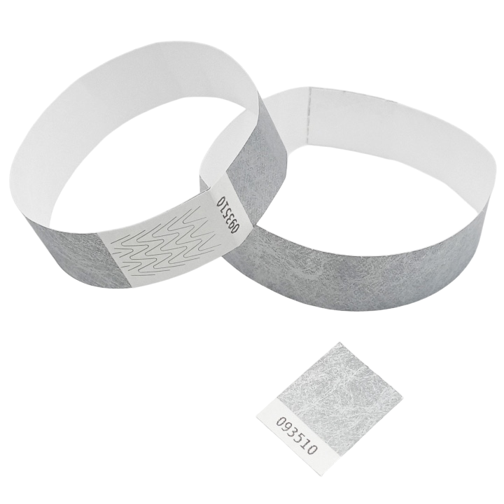 Tyvek® zilveren papieren polsbandje zonder markering