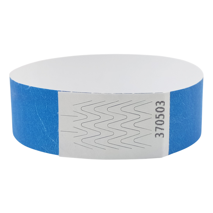 Papieren blauwe Tyvek®-polsband zonder markering