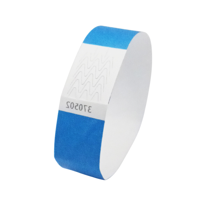 Papieren blauwe Tyvek®-polsband zonder markering