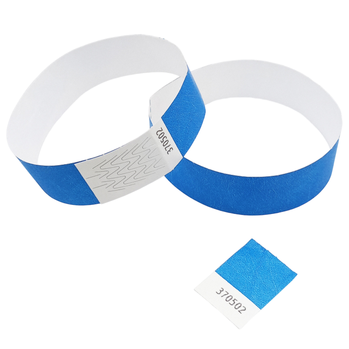 Papieren blauwe Tyvek®-polsband zonder markering
