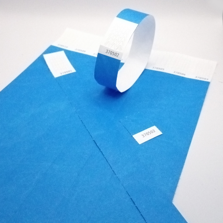 Papieren blauwe Tyvek®-polsband zonder markering