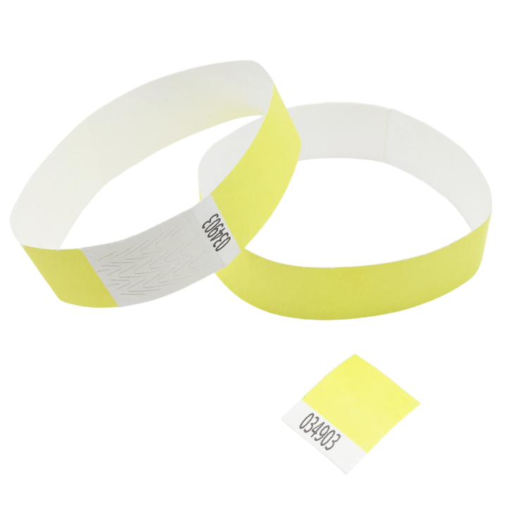 Neongeel papieren Tyvek®-polsbandje zonder markering