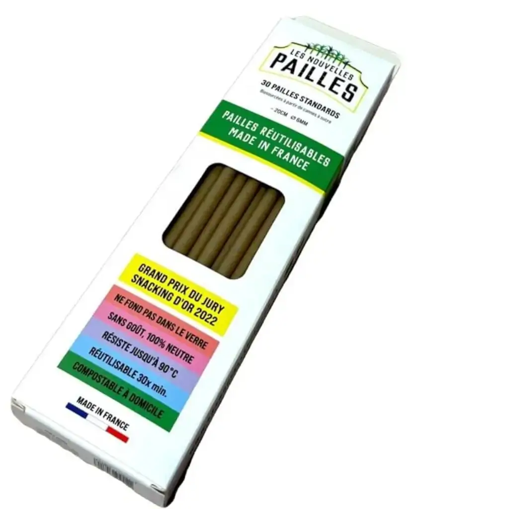 Rietje 20cm ø6mm Biosourced in suikerriet - Doos van 30