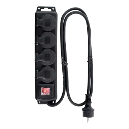 5-polige stekkerdoos met deksel en schakelaar MPE-4SIP