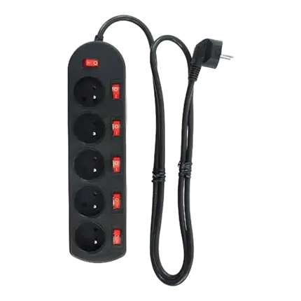 Power Strip met 5 stopcontacten - Schakelaar op elk stopcontact MPE-5MS