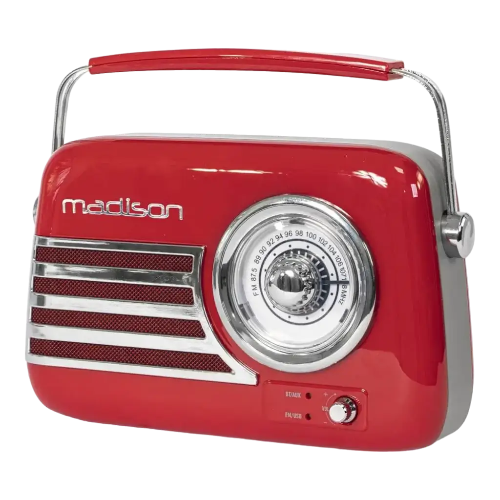 Vintage standalone radio met Bluetooth USB & FM 30W Rood