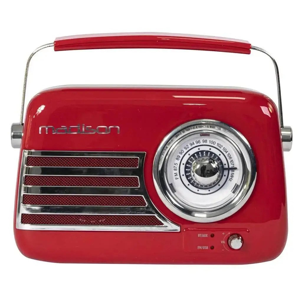 Vintage standalone radio met Bluetooth USB & FM 30W Rood