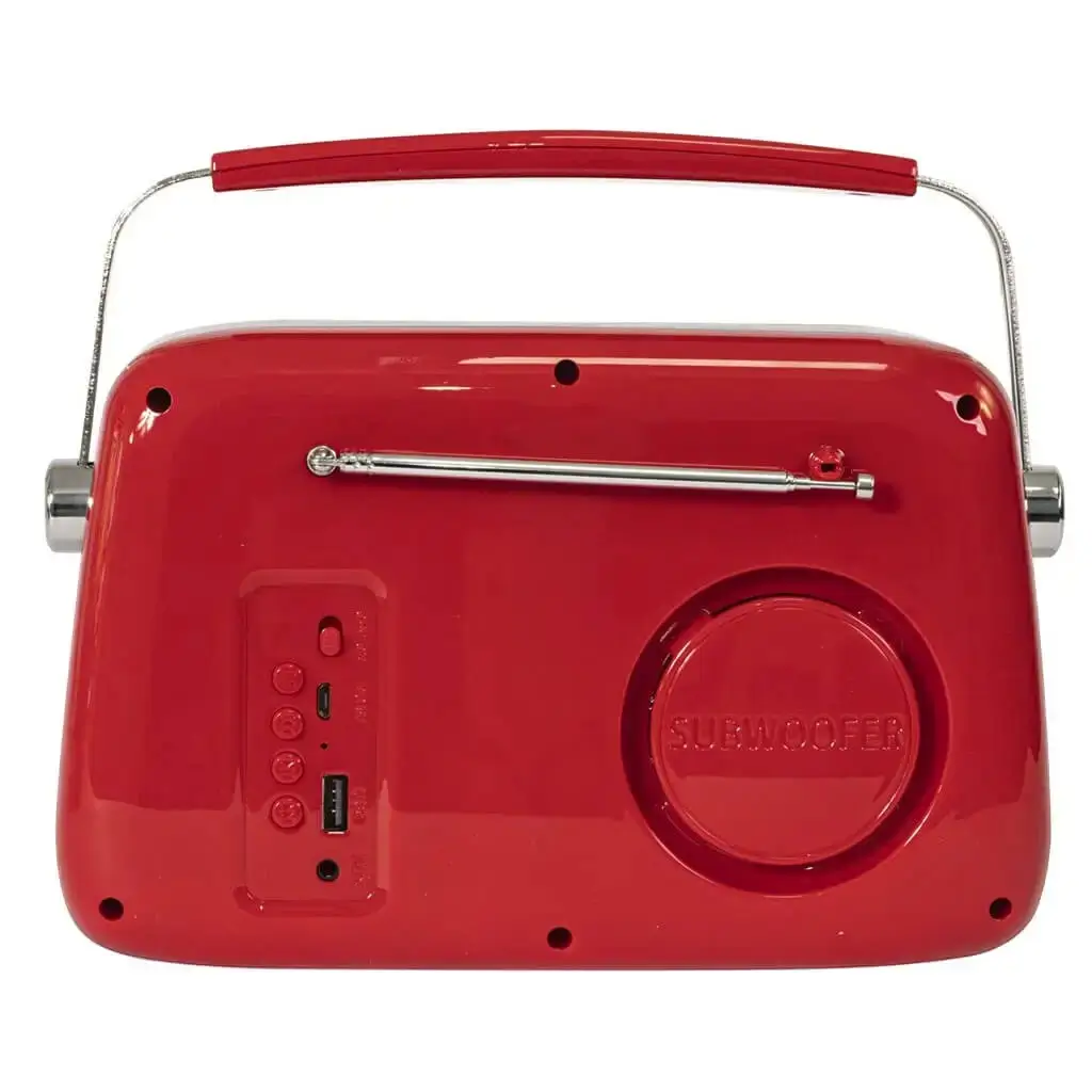 Vintage standalone radio met Bluetooth USB & FM 30W Rood