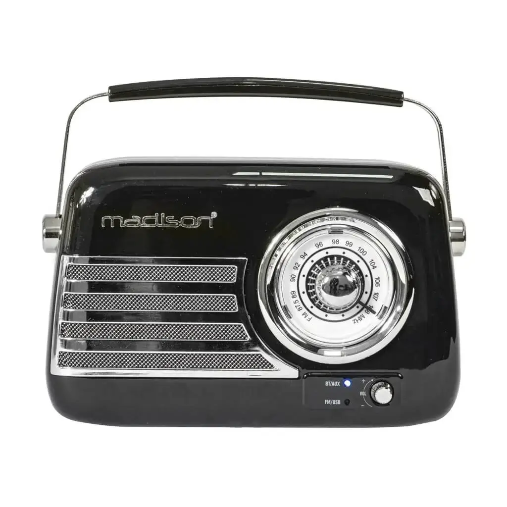 Vintage Standalone Radio met Bluetooth USB & FM 30W Zwart