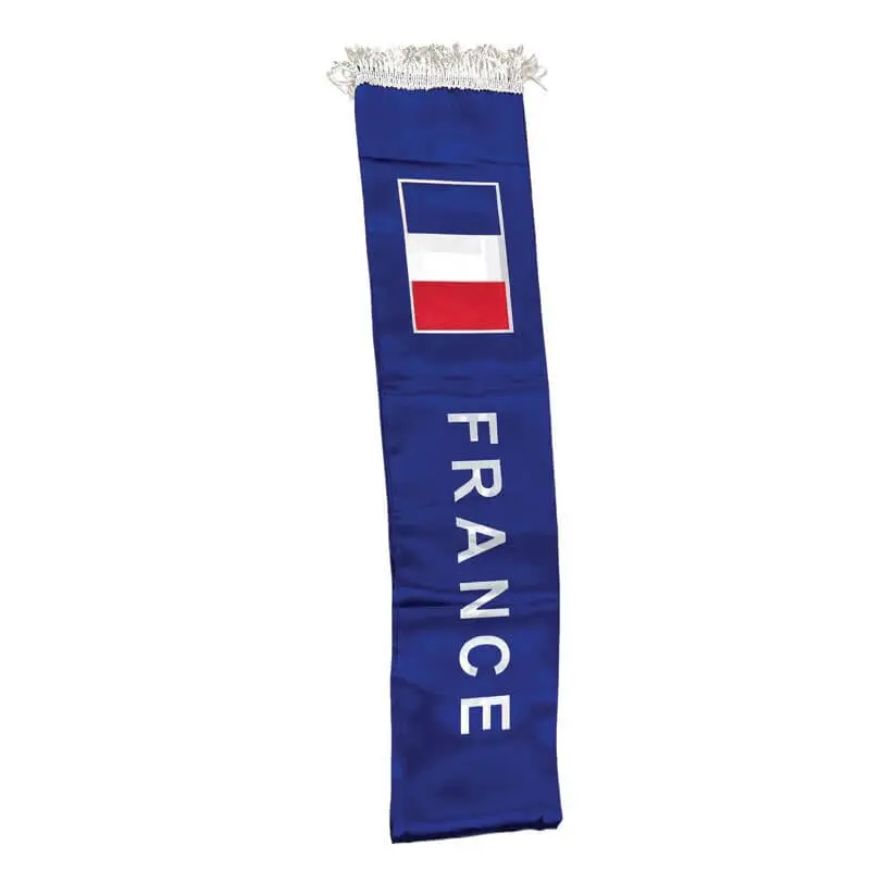 Satijn Stof Sjaal voor Supporter Frankrijk 135x15cm
