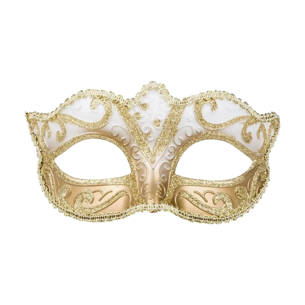 Verguld Venetiaans masker met motieven