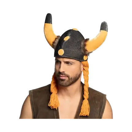 Gallische / Viking helm met vlechten