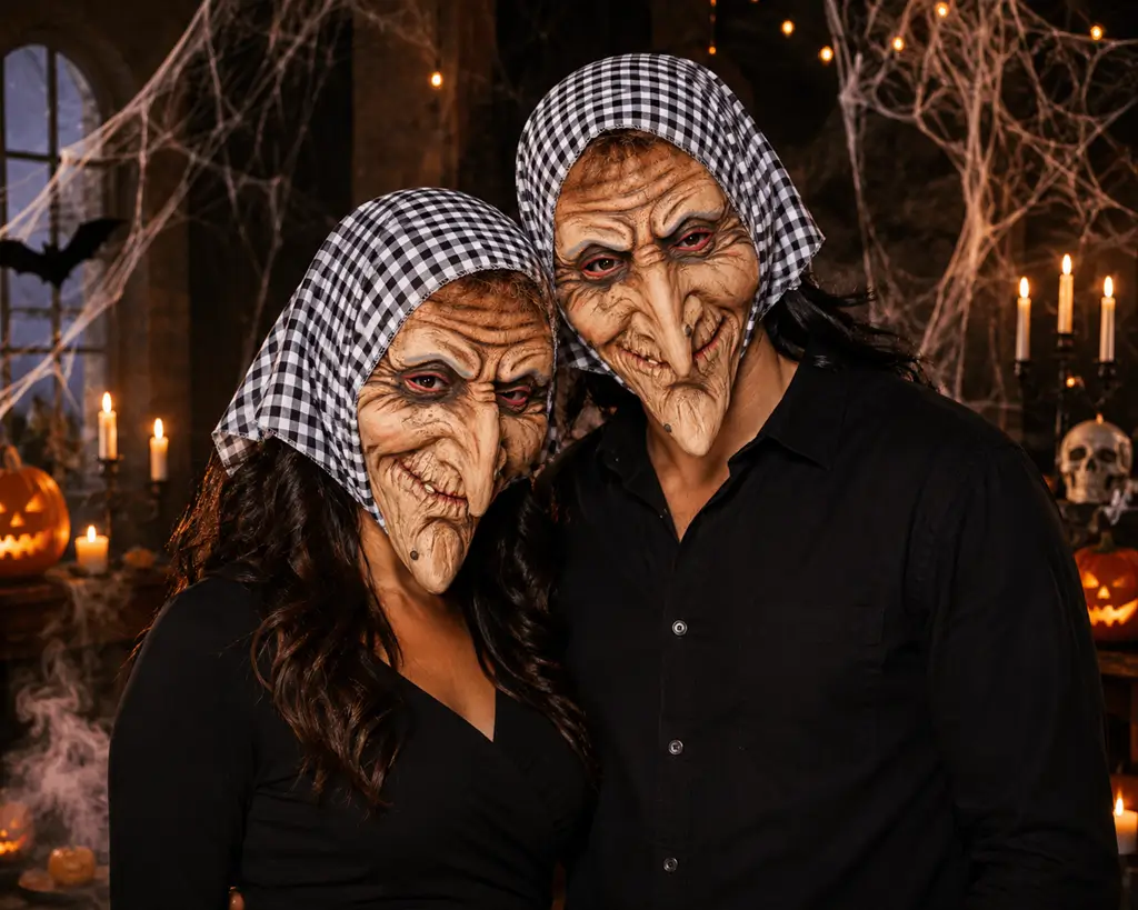 Heksengezichtsmasker met kap