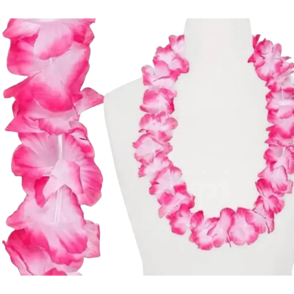 Roze en witte Hawaiiaanse bloemenketting