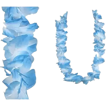 Blauw met witte Hawaiiaanse bloemenketting