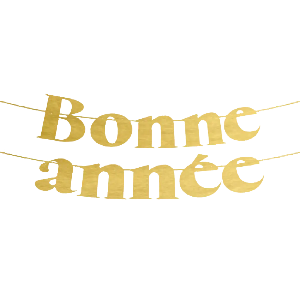 Zwart met gouden "Gelukkig Nieuwjaar" letterslinger 3 meter