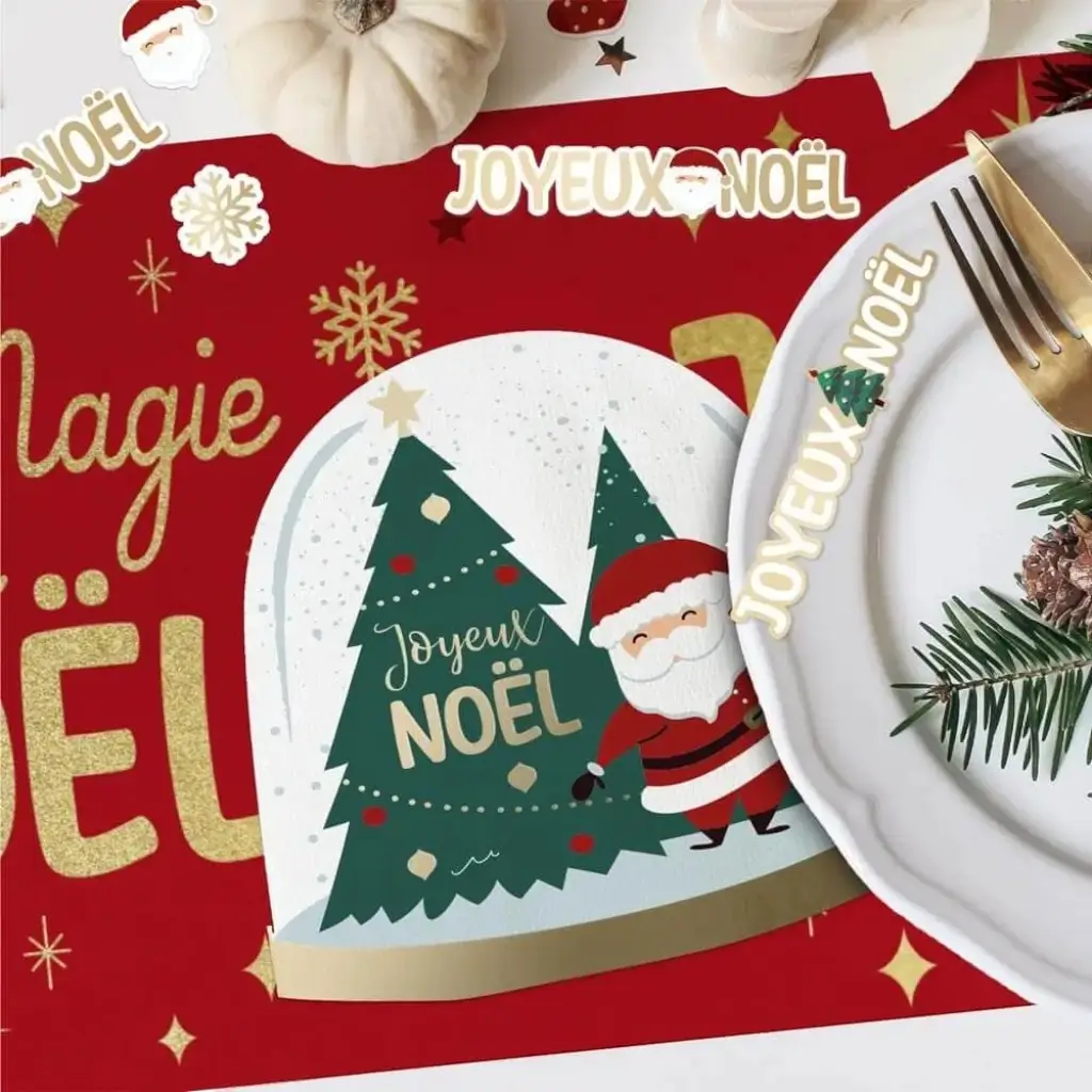 Kerstbal Ronde Servetten - Set van 10