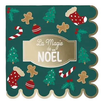 Magie van Kerstmis Servetten met groen motief - Set van 10