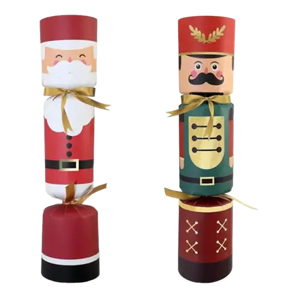 Kerstkrakers de kerstman en de notenkraker - Set van 6