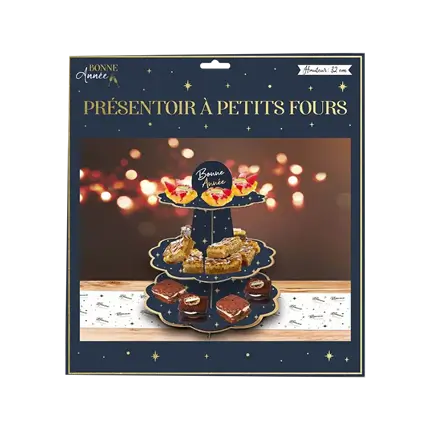 Petits Fours Gelukkig Nieuwjaar displaystandaard