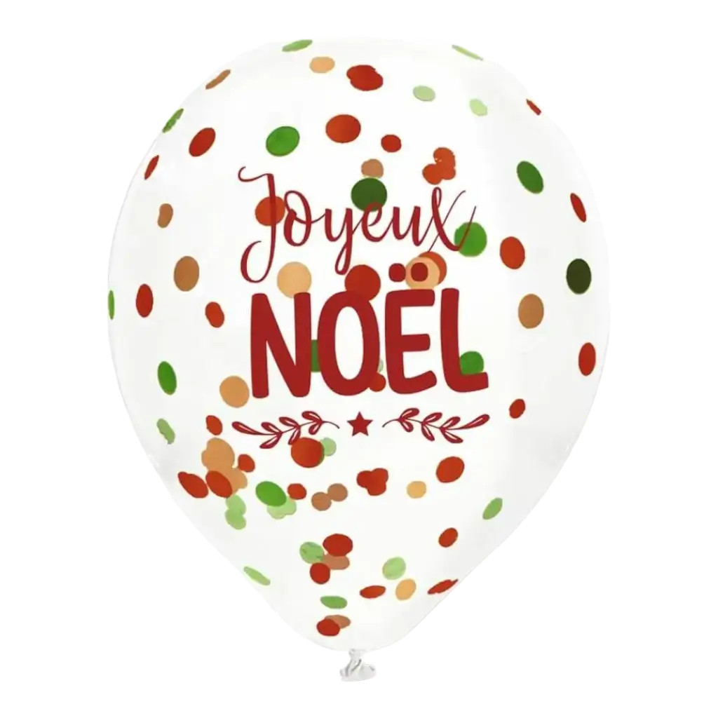 Kerst Confetti Ballonnen 30cm - Set van 6