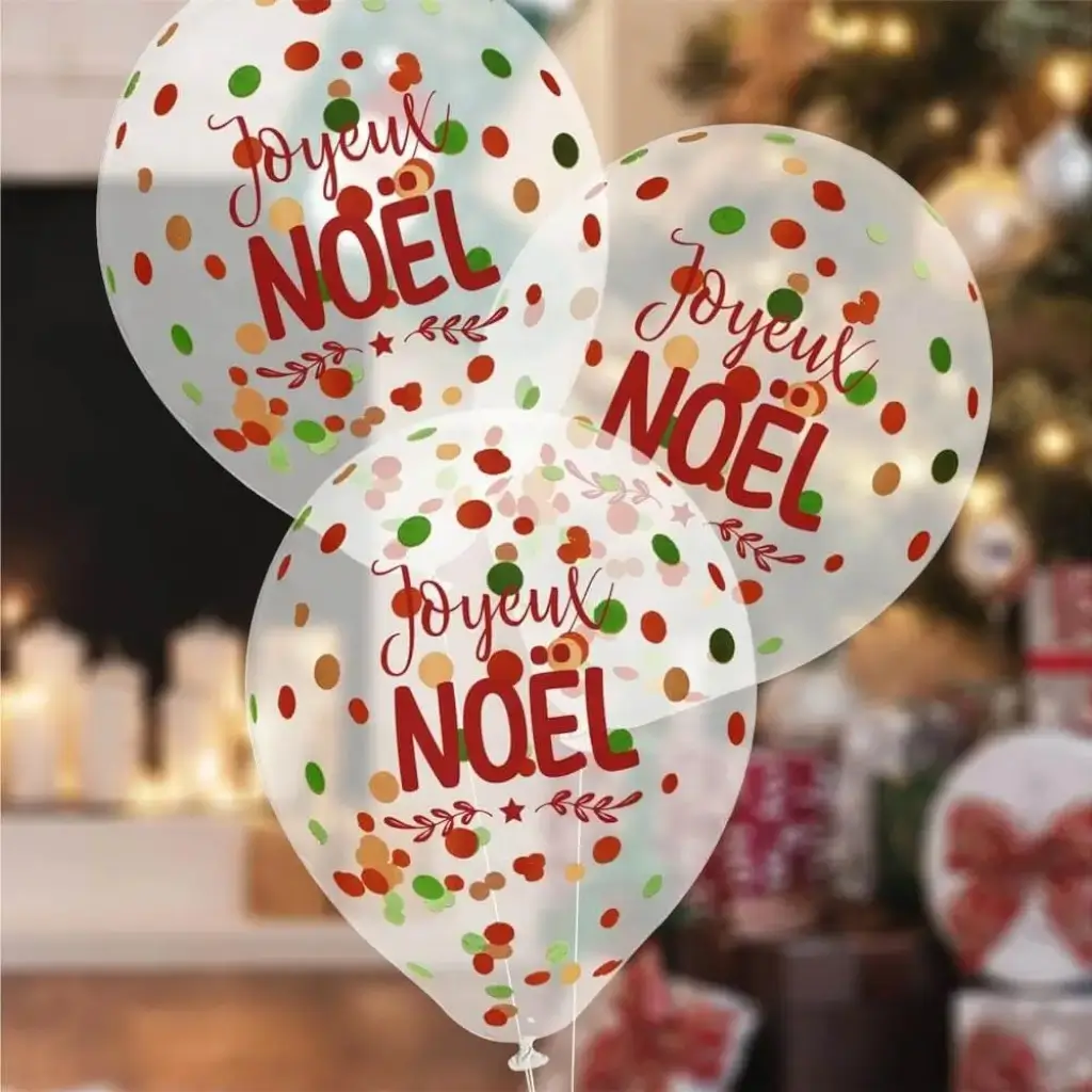 Kerst Confetti Ballonnen 30cm - Set van 6