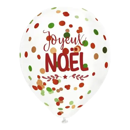 Kerst Confetti Ballonnen 30cm - Set van 6