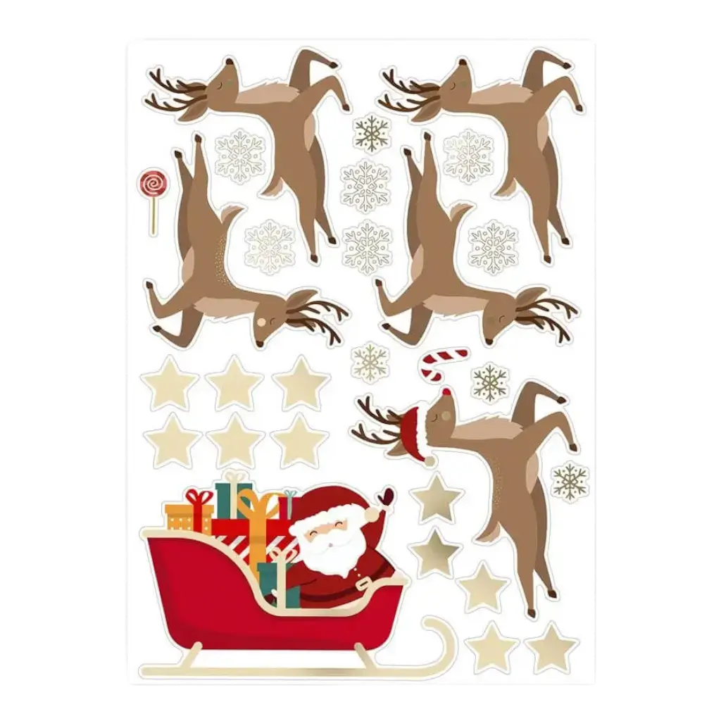 Kerst raamstickers Kerst slee thema