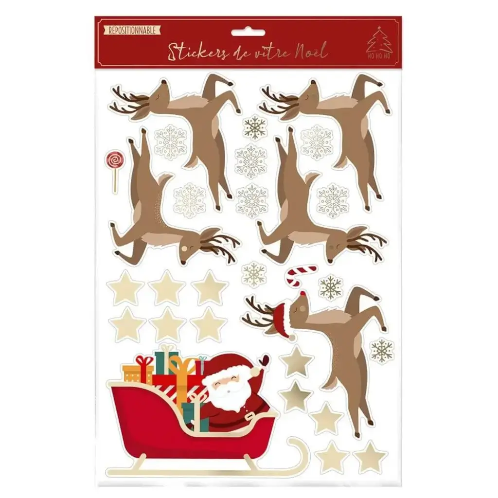 Kerst raamstickers Kerst slee thema