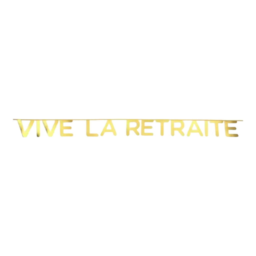 Vive la Retraite Wit & Goud banner