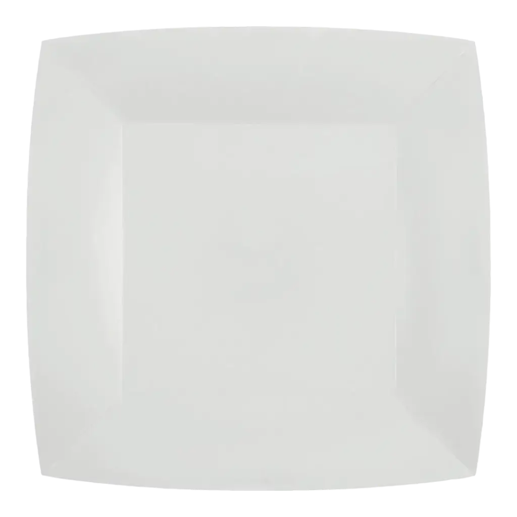 Klein vierkant wit bord 18cm - Set van 10