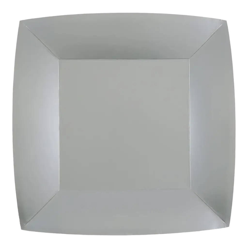 Klein vierkant zilveren bord 18cm - Set van 10