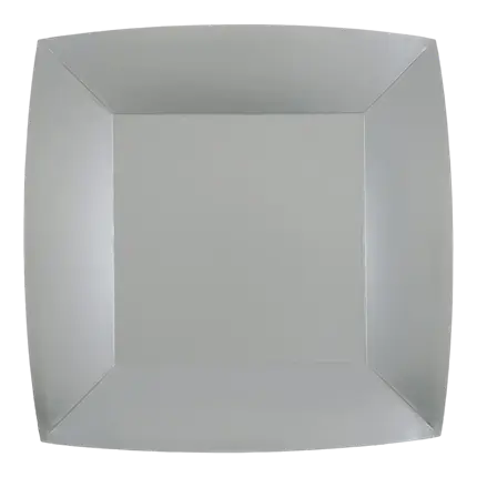 Klein vierkant zilveren bord 18cm - Set van 10