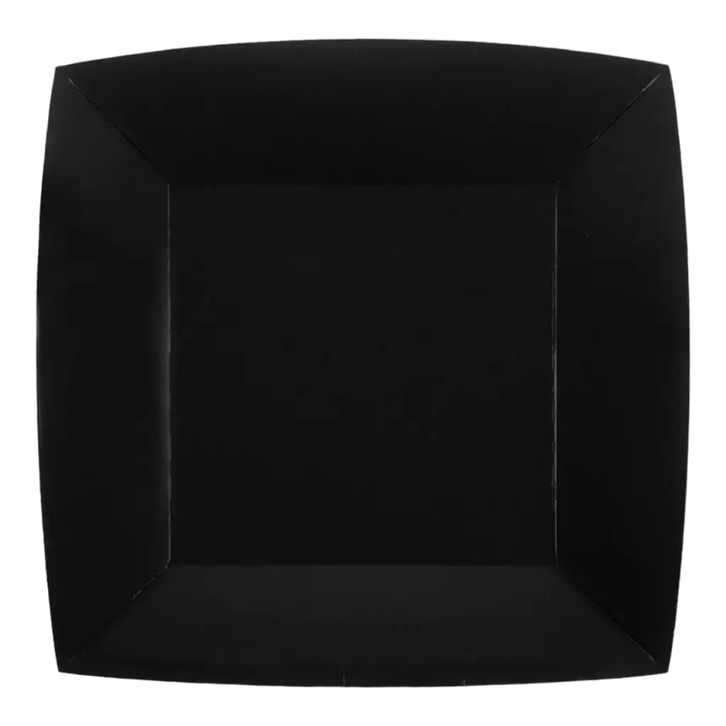 Klein vierkant zwart bord 18cm - Set van 10