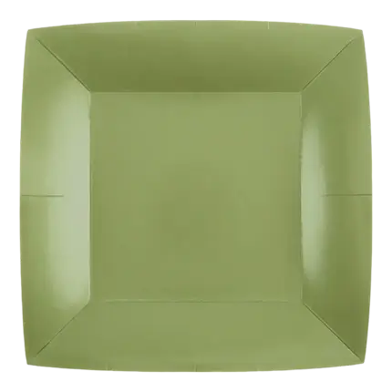 Vierkant bord Olijfgroen 18cm - Set van 10