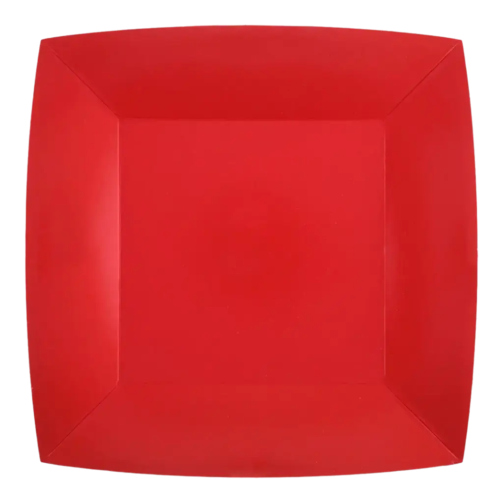 Groot Vierkant Rood Bord 23cm - Set van 10