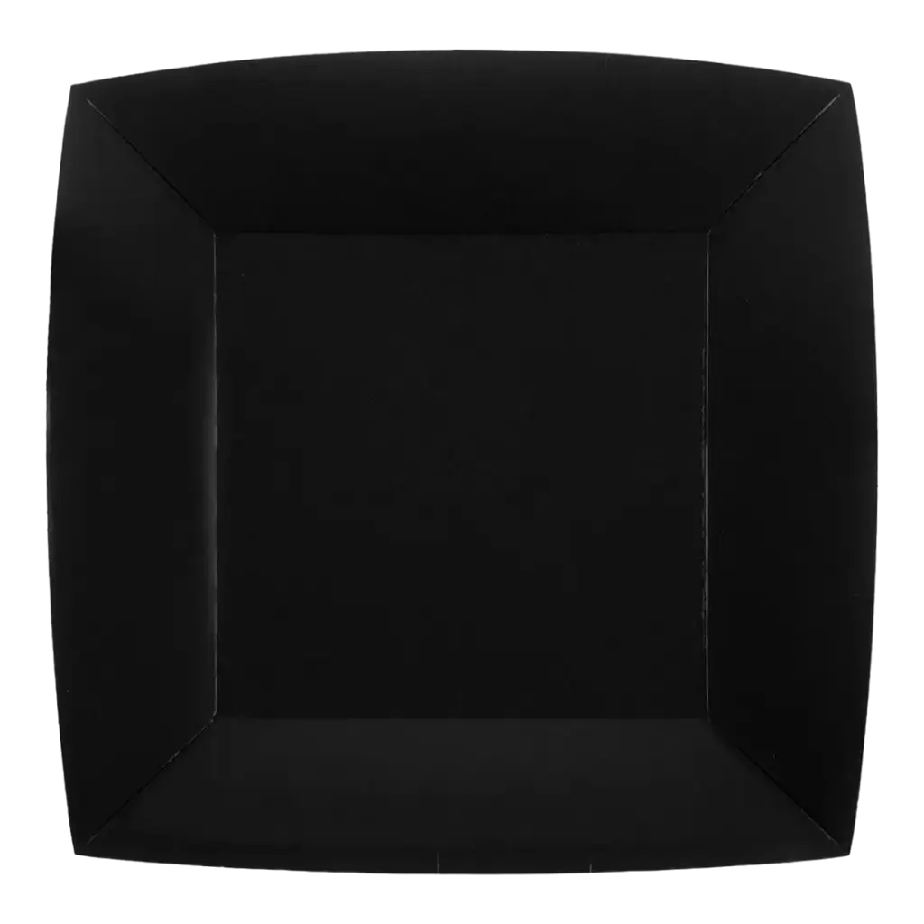 Groot Vierkant Zwart Bord 23cm - Set van 10
