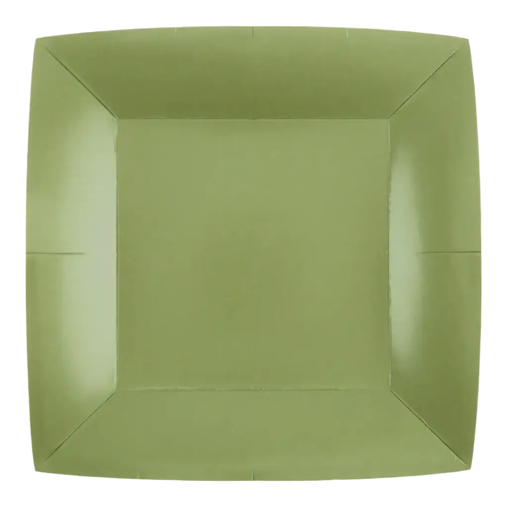 Groot Vierkant Bord Olijf Groen 23cm - Set van 10