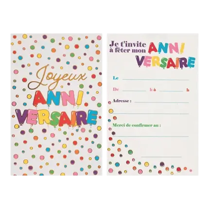 Verjaardagskaart met ballonmotief - pak van 6